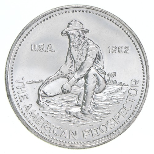 1982 1 Troy Oz. .999 Silver Engelhard American Prospector Silver Round