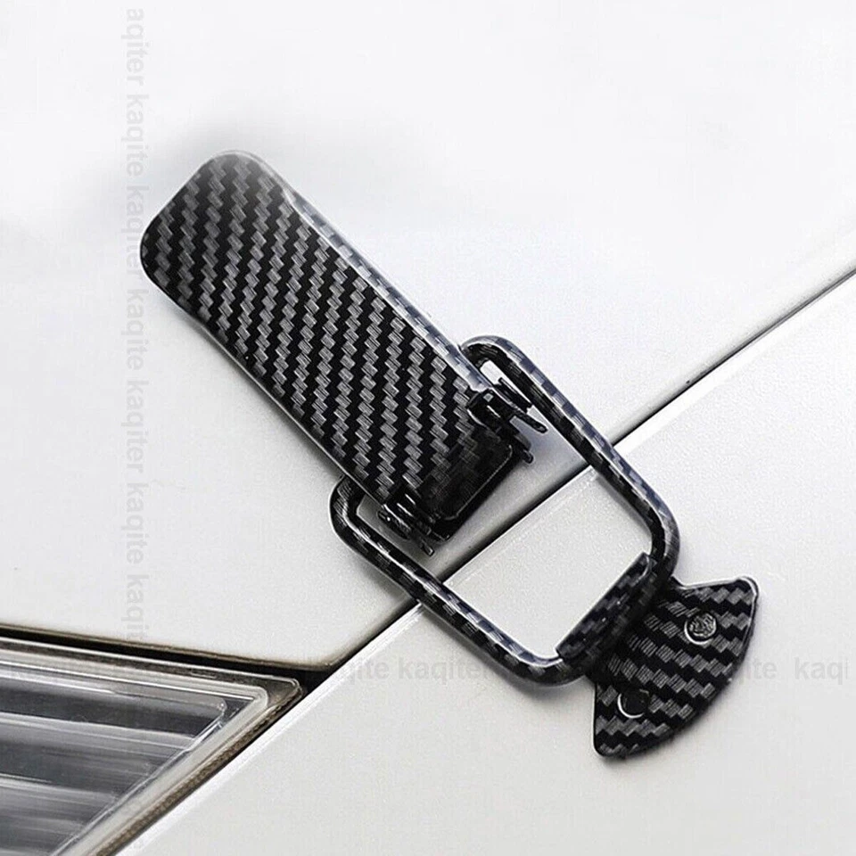 4x Fibra de Carbono Auto Coche Liberación Rápida Parachoques Escotilla Hebilla Sujetadores Ganchos de Bloqueo Foto 4 de 4
