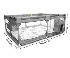 Baby Playpen with Mat 190×150cm,Extra Large Playpen for Babies and Toddlers with