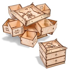 3D Wooden Puzzle Mechanical Treasure Box of Dragon, DIY Model Kits and 3D Puz...