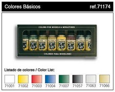 Vallejo Paint 17ml Bottle Basic Model Air Paint Set 8 Colors 