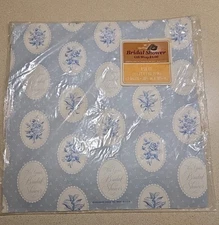 Vintage Bridal Shower Bride Wedding Wrapping Paper Gift Sheet NOS