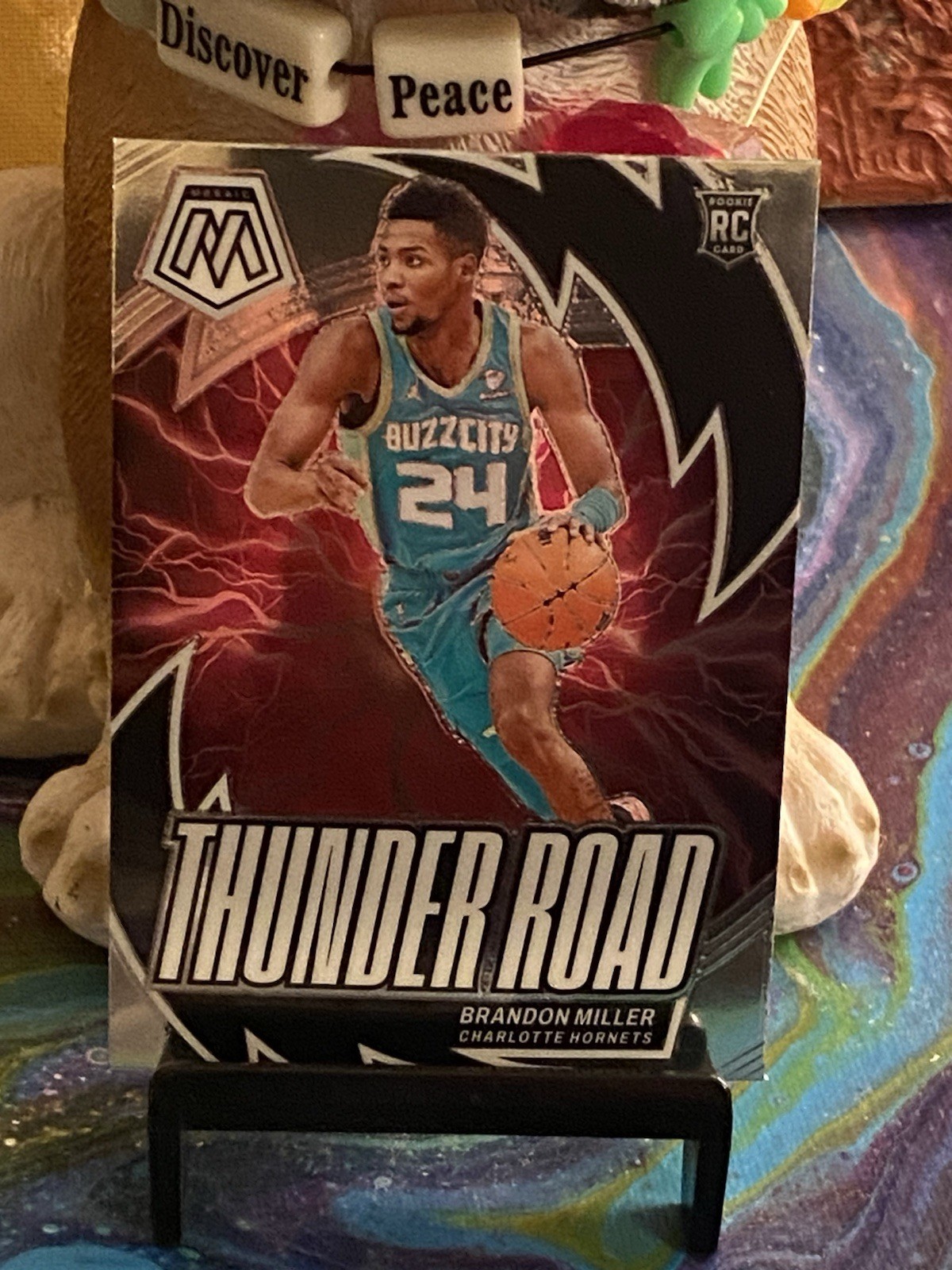 2023-24 Panini Mosaic #19 BRANDON MILLER Rookie Thunder Road (RC) Hornets