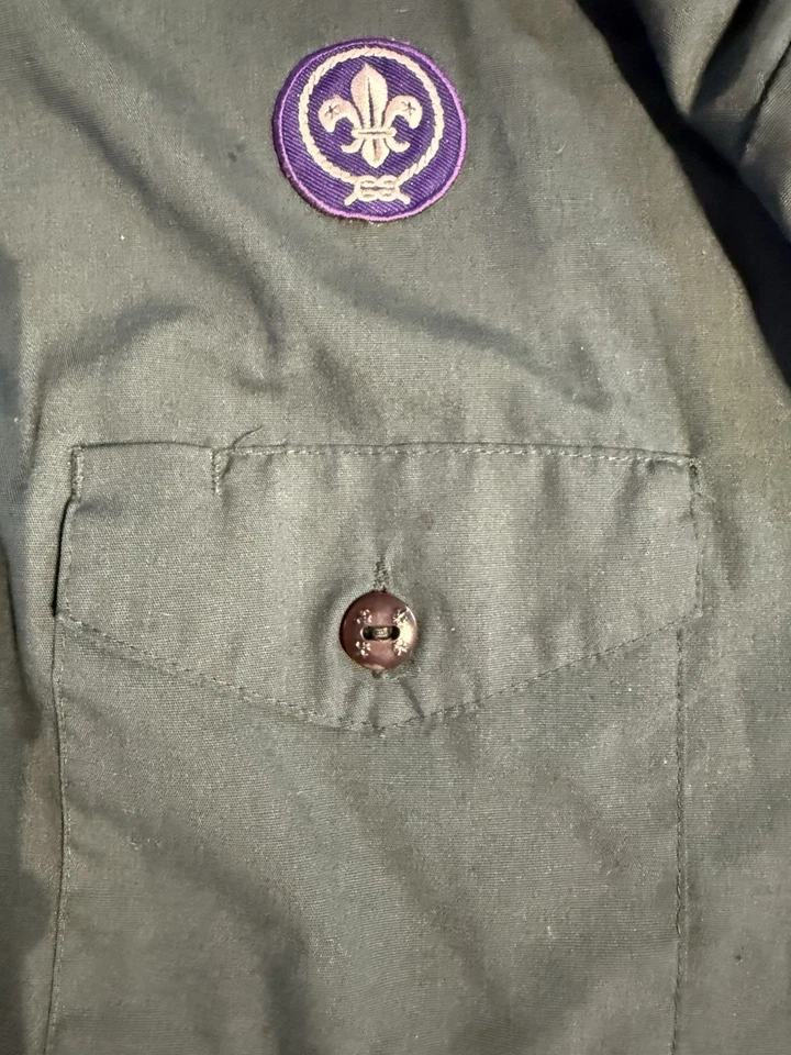 Venturing Boy Scout Shirt Mens 2XL Green S/S Uniform Patches Neckerchief VTG USA - Image 3 of 4