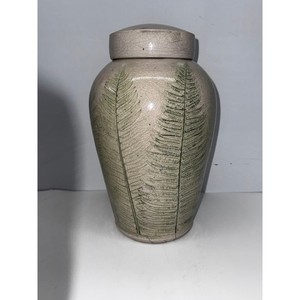 Handcrafted Fern Raku Ceramic Cremation Urn