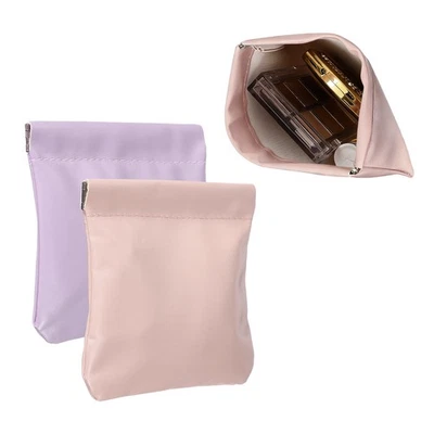 2 Stück Leder Münzbeutel für Squeeze, kleine Geldbörse in Lila und Rosa - Bild 1 von 4