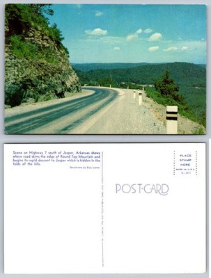Vintage Highway 7 Jasper AR Round Top Mountain Scenic Road Postcard Ektachrome