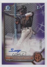 2022 Bowman Chrome Prospect Purple Refractor 209/250 Alexander Suarez Auto ka6