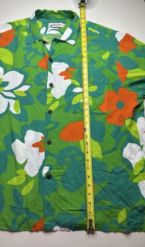 Vintage Jams Shirt World Surf Line Hawaii Button Up Floral Size XL Green Rayon - Picture 3 of 7