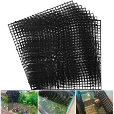 8 PCS Black Plastic Aquarium Grid Fish Tank Divider 11.8x11.8x0.35 Inch Hole