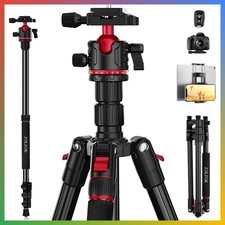 Camera Tripod Monopod Aluminum 360 Ball Head Detachable 80 Black