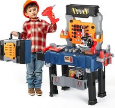Kids Tool Bench - Power Tools Workshop-Kids Workbench, 65 Pcs Realistic Toy Tool