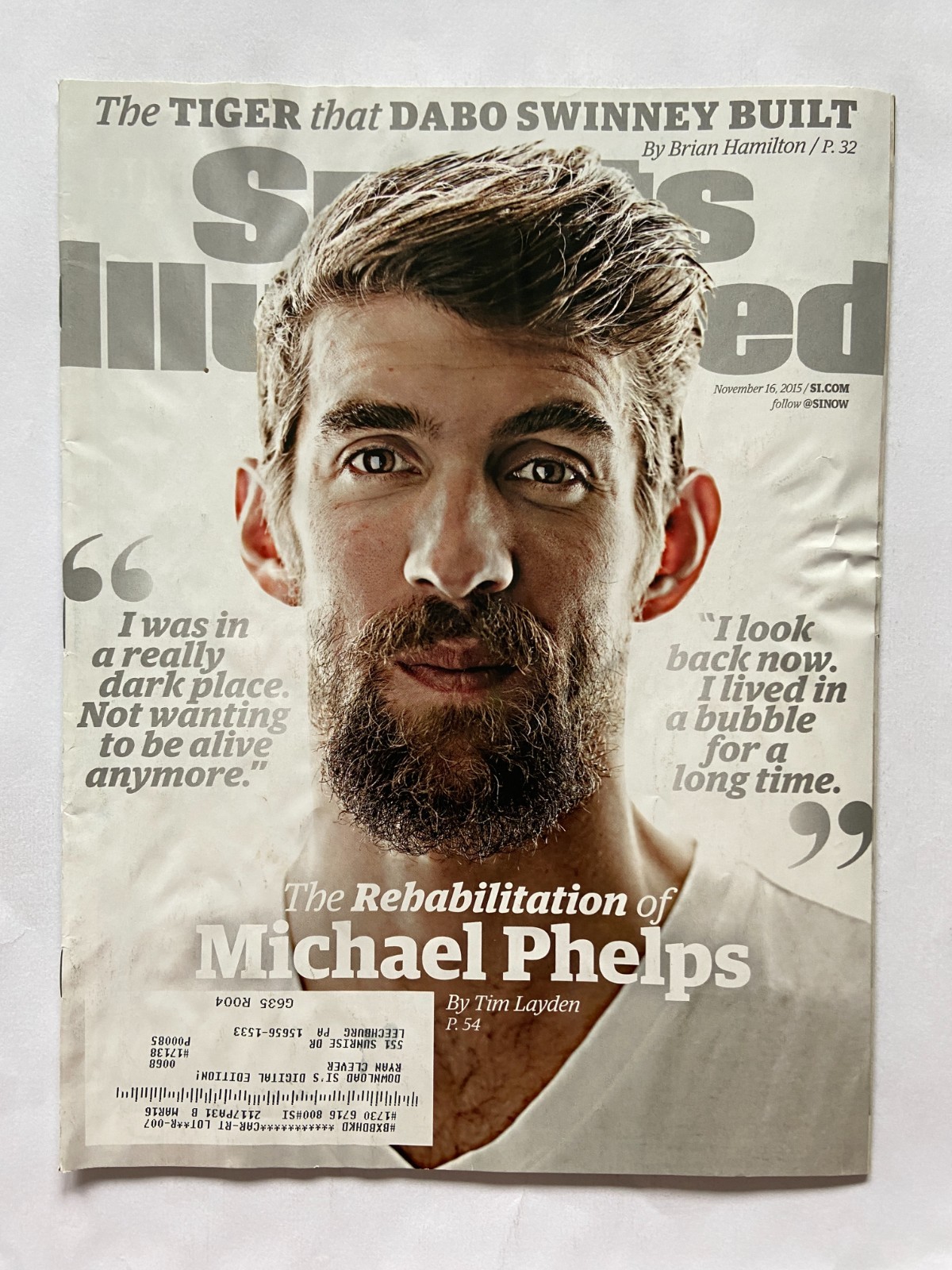 Sports Illustrated Magazine 11/16/2015 Michael Phelps Cover With Label