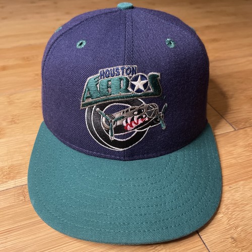 Vintage New Era 59FIFTY Houston Aeros IHL Hockey Wool Fitted 7 1/8 Hat Rare READ