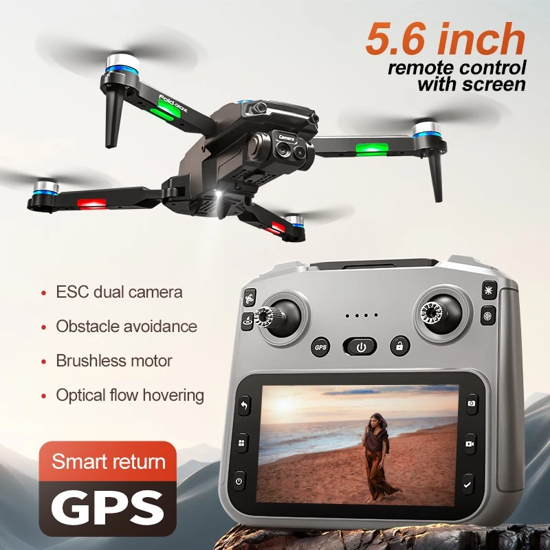 GPS Intelligent Return Drone 5.6 Inches Remote Control Screen Camera UAV - Image 2 of 4