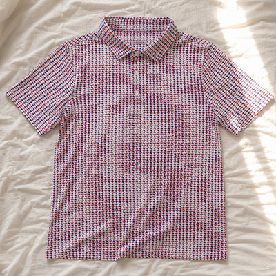   Rhoback SMU Pony Up Print Polo High-End Dynamic Movement Golf Gear Top Shirt