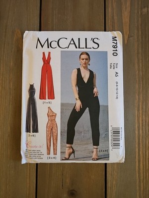 Mccalls Pattern M7910 A5 Jumpsuits Misses Sizes 6 8 10 12 14 UNCUT NEW