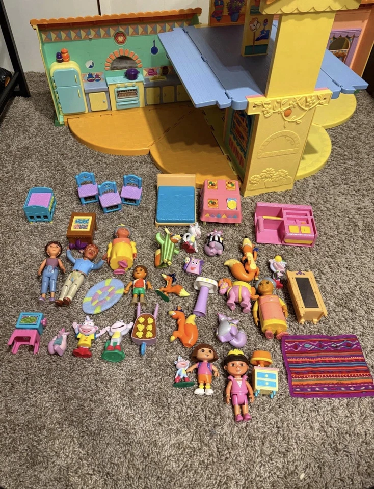 Lote de juguetes Dora la Exploradora 2003 vintage - ¡Casa de muñecas, figuras, vehículos y más! Foto 2 de 4