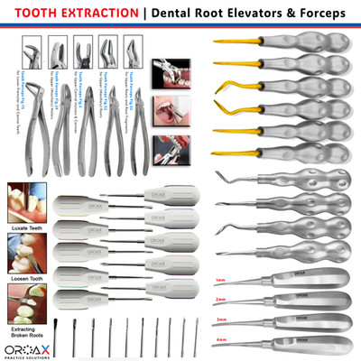 OROAX  Oral Surgery Extraction Kit | Dental Clinic Root Elevators & Forceps Set