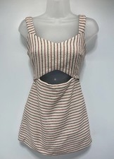 Zara Trafaluc Collection Romper Women Small Striped Cutout Mini