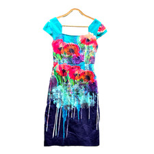 Vintage Anthea Crawford Dress Womens Pencil sIZE 8 Multicoloured Floral