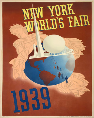 New York World s Fair 1939 Poster Perisphere Wall Art -...