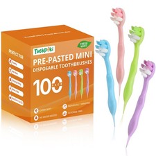 Pre-Pasted Mini Travel Toothbrushes 100-Pack Extra Soft Bristle - Waterless