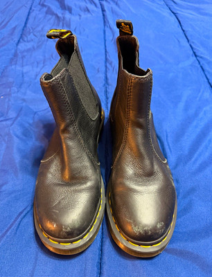 Dr. Martens Women's 8 Black Leather Chelsea Slip-On Ankle Boots