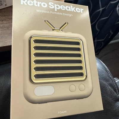 New  Retro Speaker Portable  Sound System Beige