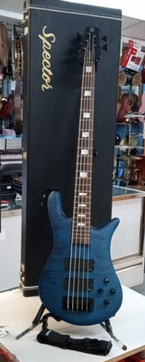 Spector Euro 5 LT 5-String Bass Blue Fade HARD Case NECK THRU ELECTRIC GUITAR