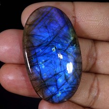 50.70 Cts 27X45X05 mm Natural Blue Fire Labradorite Oval Cabochon Gemstone