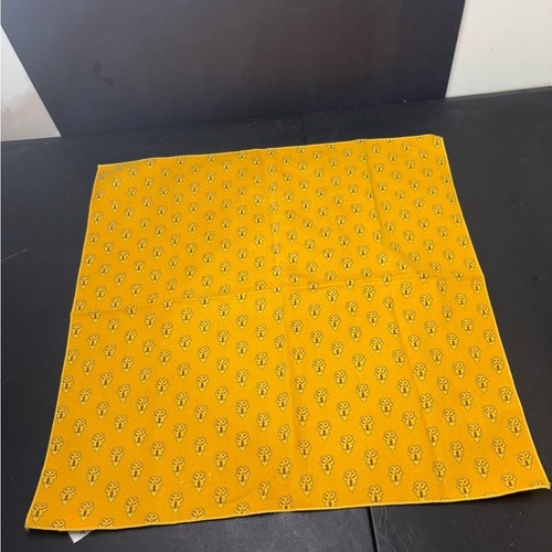 Set of 4 cloth napkins 17x17 in yellow with design purchased in France - Foto 1 di 6
