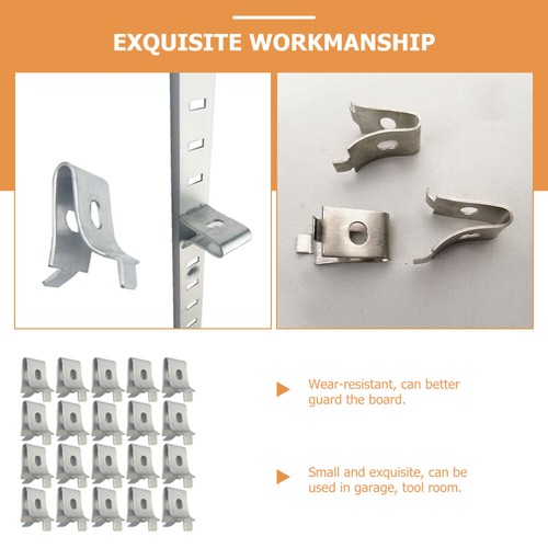 20 Pcs Stainless Steel Shelf Bracket Clip Support Pegs Cabinet Clips Pilaster - Picture 9 of 11