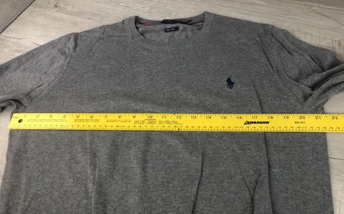 Vintage Polo Golf Ralph Lauren Sweater Lightweight Grey Pima Cotton Mens Size L - Picture 9 of 12