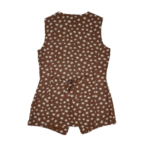 Vtg 90s Laundry Shelli Segal Brown Vest Pant Set Polka Dot Floral Teacher - Picture 7 of 14