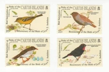 Caicos Islands 1985 - Audubon Birds Art - Set of 4 Stamps - Scott #60-3 - MNH