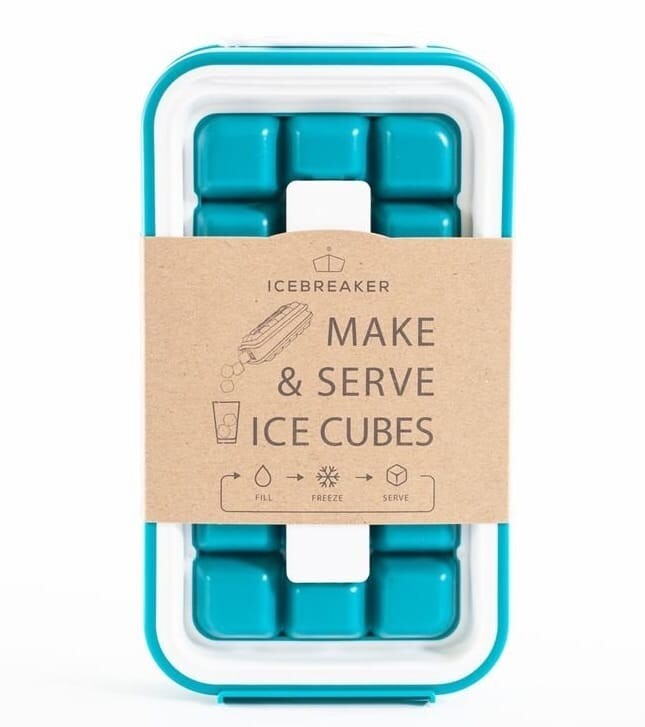 Icebreaker Blue 16 Hole Ice Cube Tray. Fill, Freeze and Serve. Easy Ice Cubes.