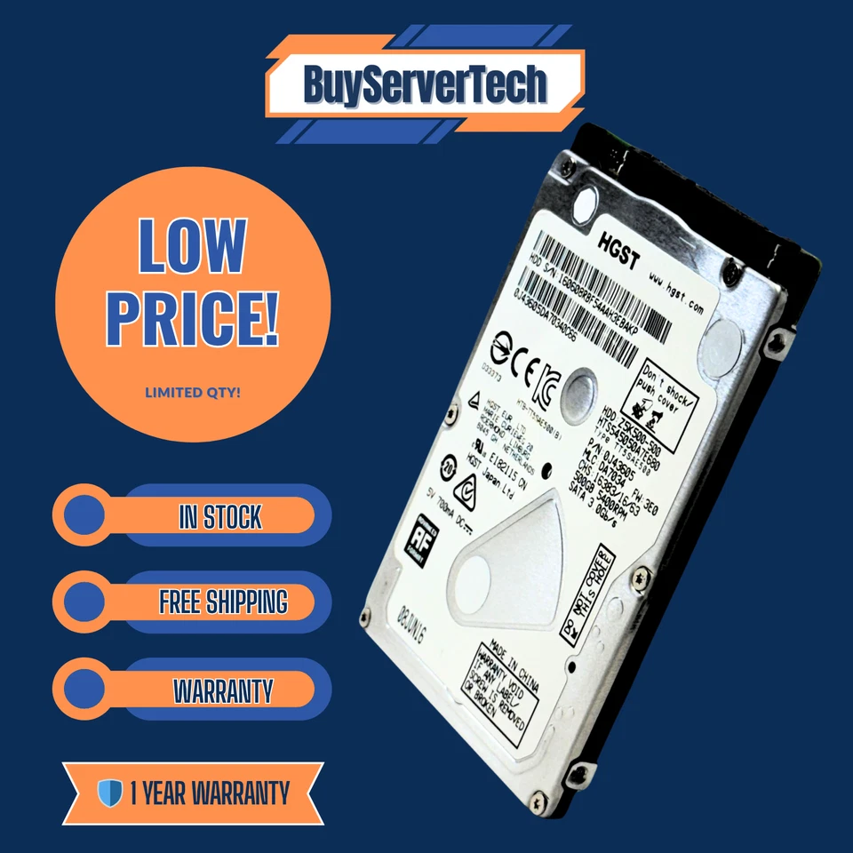 HGST HTS545050A7E680 500GB 2.5" SATA 5400RPM | PS3 PS4 Xbox Laptop | 0HRS | 1YR - Image 2 of 4