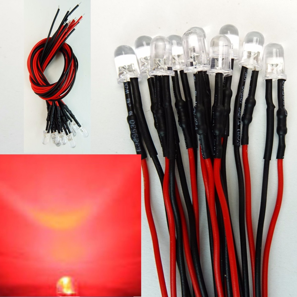 10 Pezzi Diodi Led 5mm Rosso, Verde, Giallo, Blu Resistente Alimentazione 12V - Foto 9