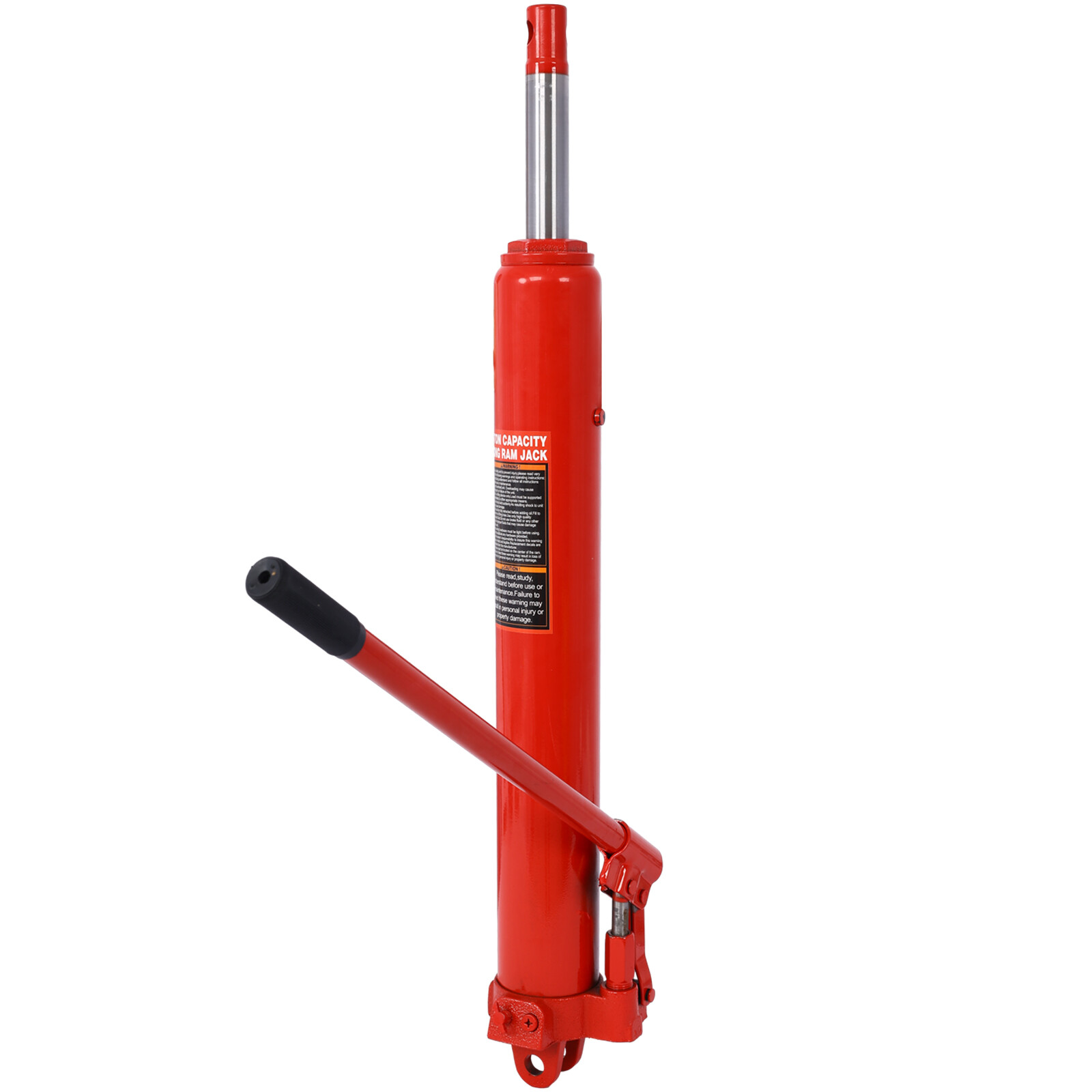 Hydraulic Long Ram Jack with Single Piston Pump and Clevis Base 8 Ton Capacity