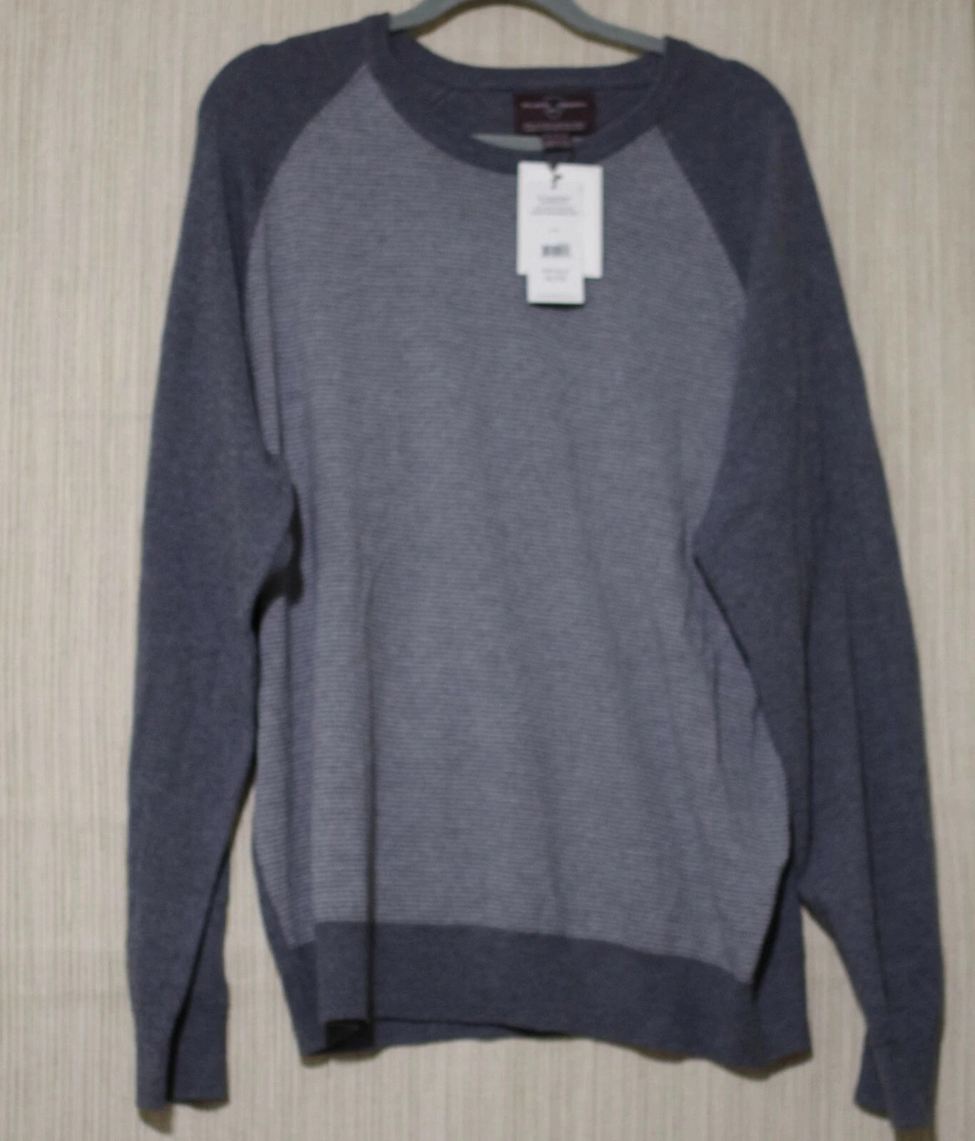 Black Brown 1826 100% Extra Fine Merino Wool Gray Crew Neck Men Sweater Size:XL