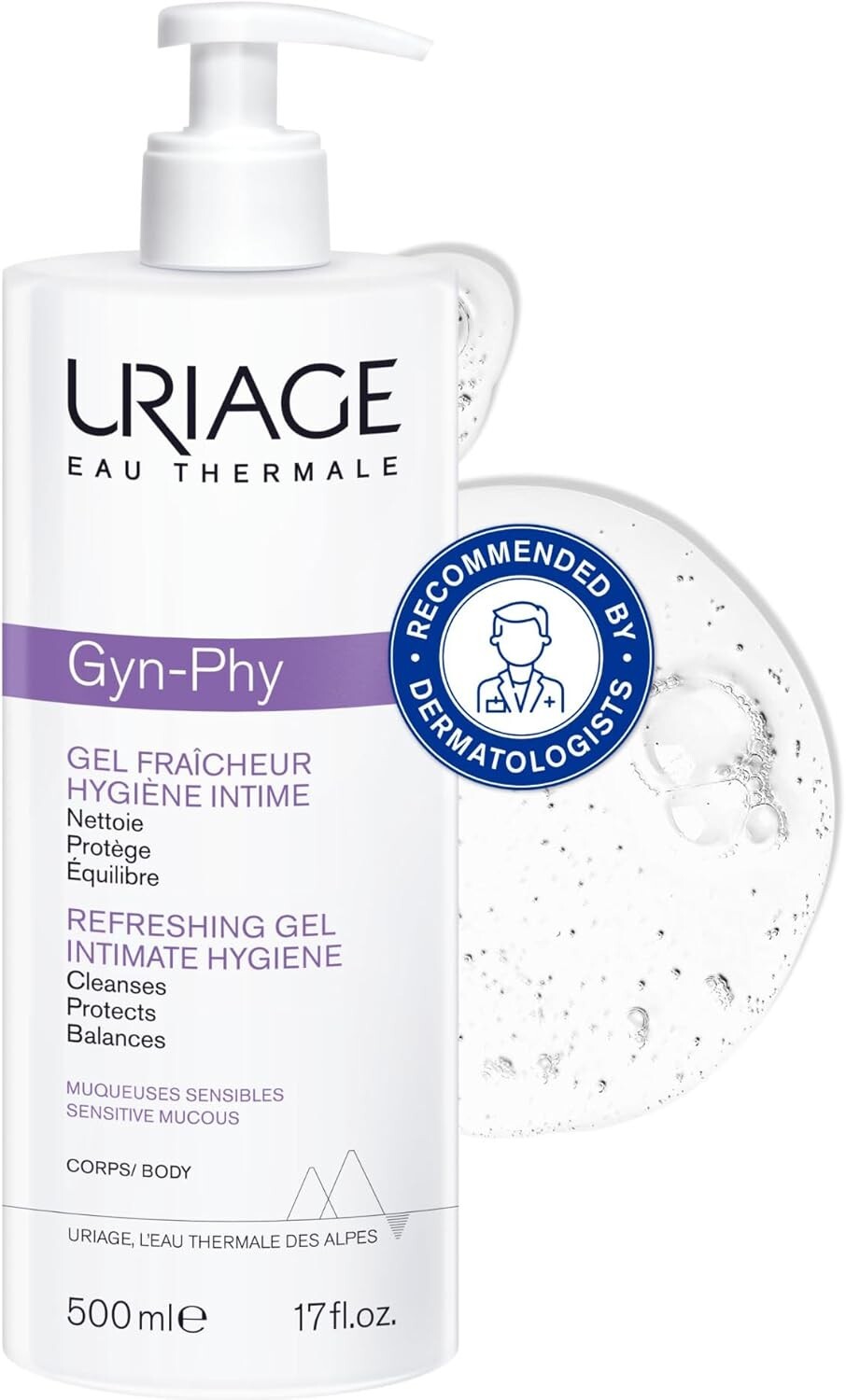 Uriage Gyn-Phy Intimate Cleansing Gel 500ml – pH Balanced – Floral Scent