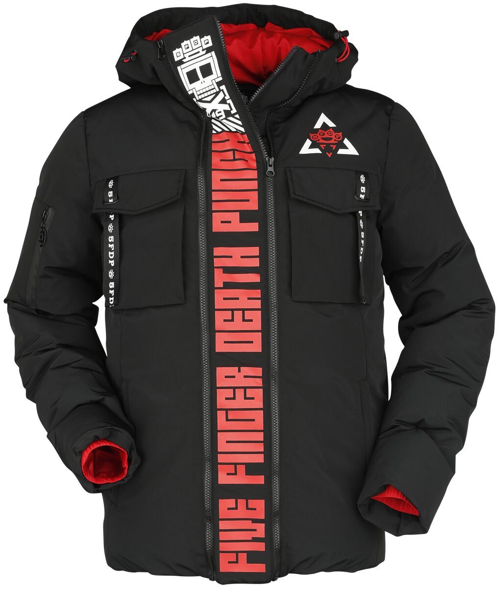 Five Finger Death Punch Winter Jacket Heavy Metal Band 5FDP Black