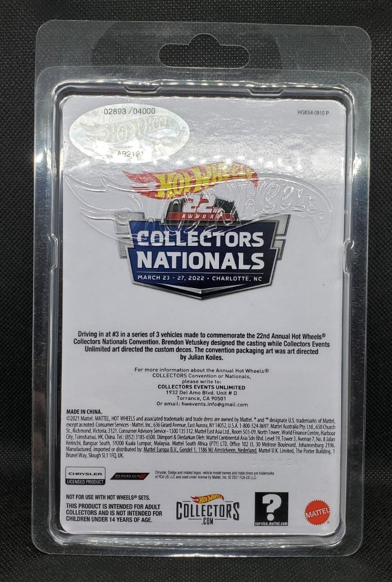 2022 Hot Wheels 22nd Collectors Nationals 1969 Dodge Charger