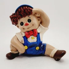 Vintage Handpainted Byron Molds Raggedy Andy Porcelain Figure 1970s Kitsch