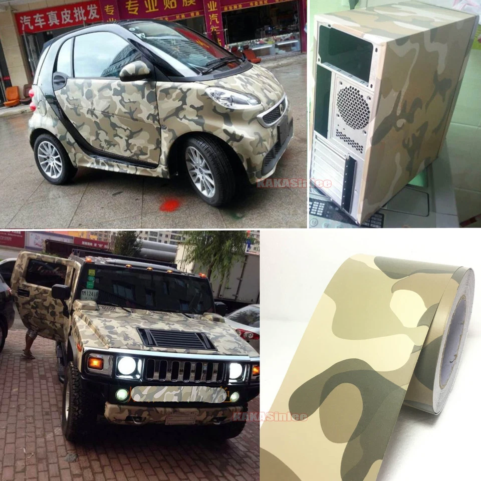 Calcomanía adhesiva de vinilo camuflaje desierto envoltura de auto entero 50 pies elástica AX Foto 4 de 4