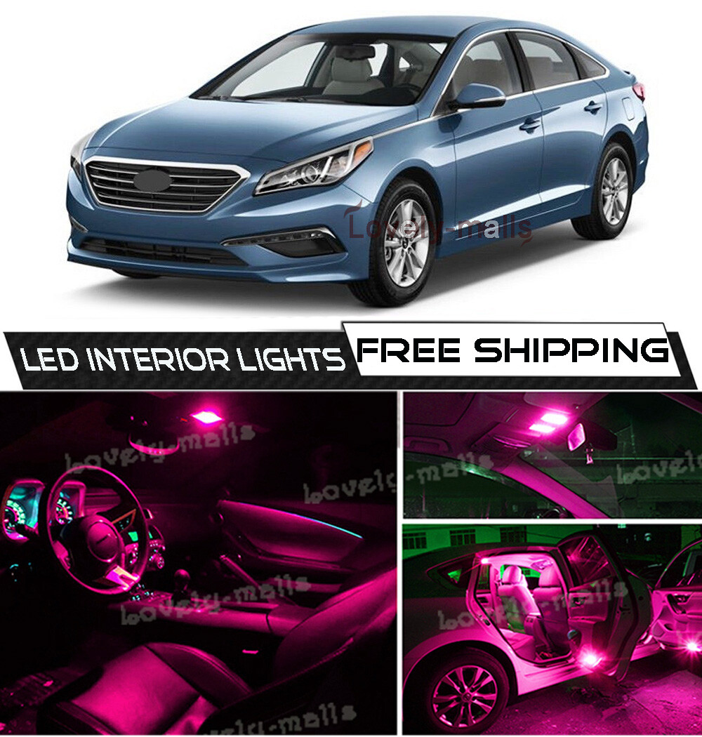 11x Pink Purple Interior LED Lights Package For 11-2017 Hyundai