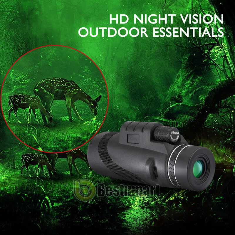 Day/Night Vision 80x100 Zoom HD Monocular Outdoor Monocular Telescope BK4 - Image 4 of 4