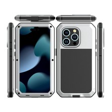 For iPhone 13 14 15Pro Max Heavy Duty Protection Phone Case Armor Metal Aluminum