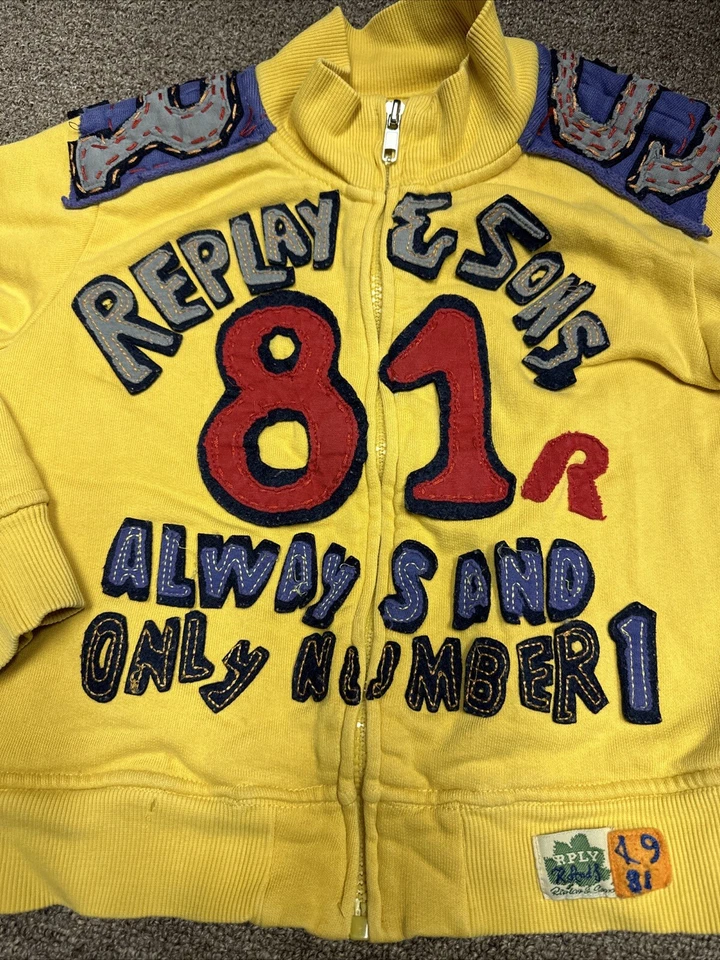 Replay & Sons Niños Cremallera Nueva SUDADERA POLAR LOGO Talla: 4 Suéter Foto 3 de 4